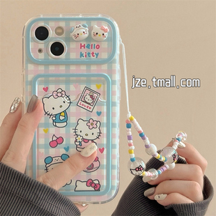 立体可爱卡通hellokitty卡套适用苹果14手机壳iPhone13ProMax新款15pro防摔12女款小众11硅胶14pro网红全包软