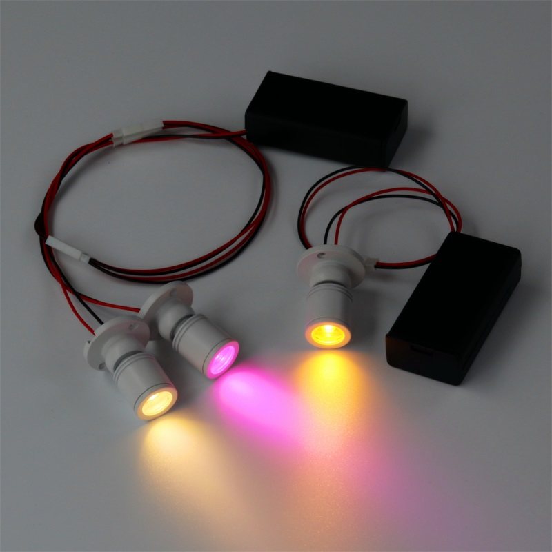 led可粘贴迷你射灯2节3节5号电池供电珠宝柜灯展示柜台微型小射灯