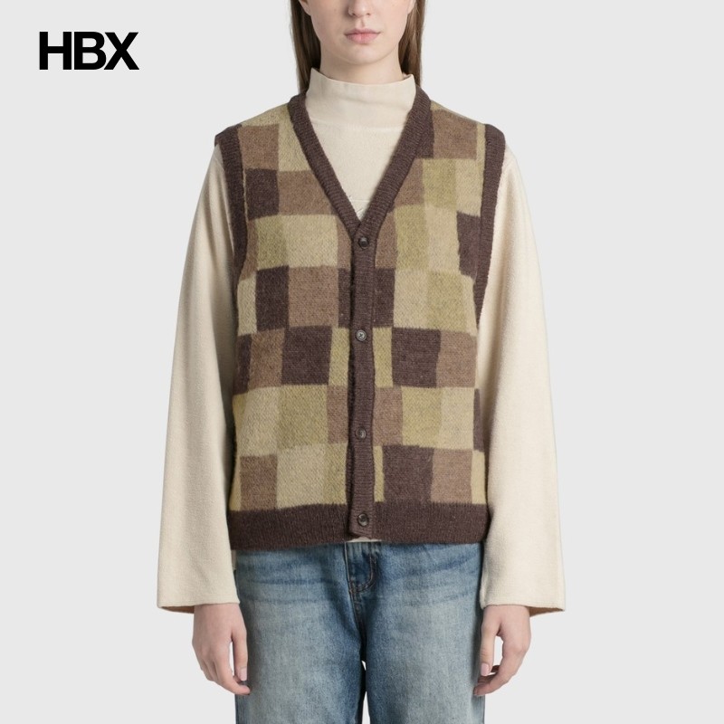 Stussy/斯图西Wobbly Check Sweater Vest 无袖外套女HBX