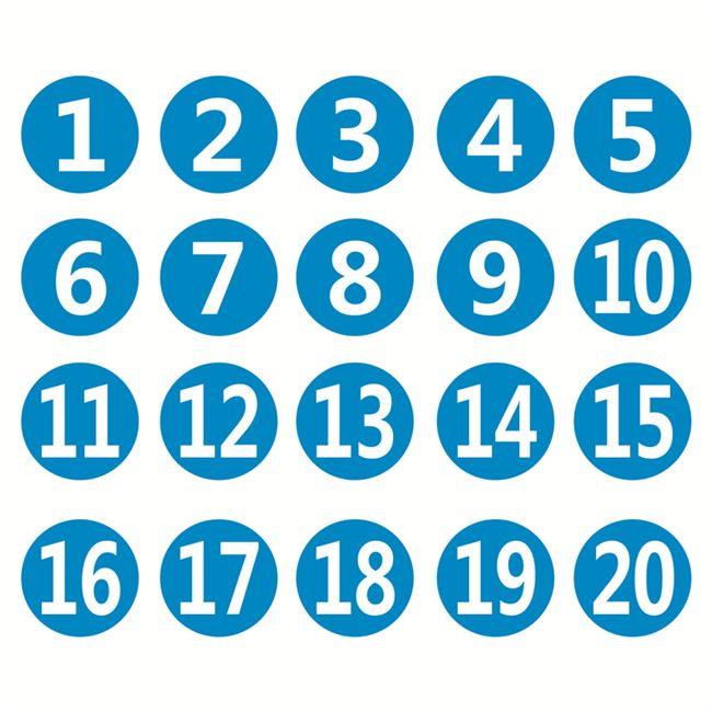 cwpvc防水防晒软膜数字号码贴纸多用途全彩色随机颜色10厘米数字