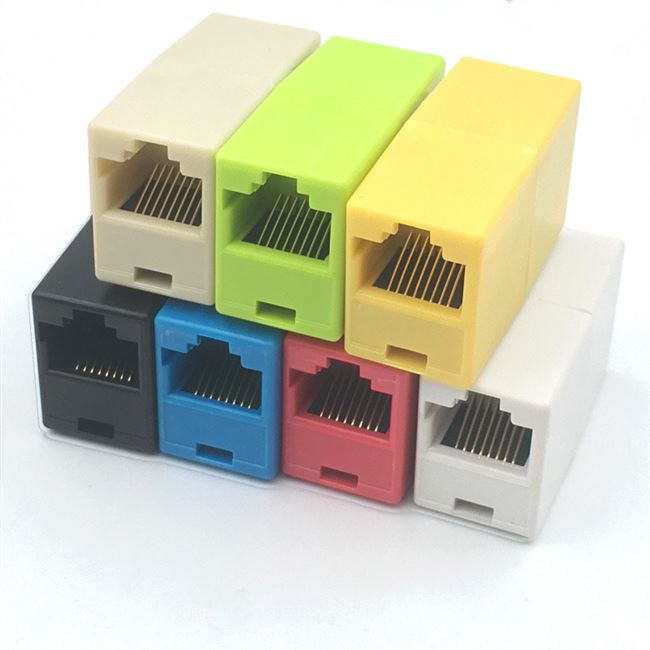 qm包邮彩色网络直通接头延长网线rj45彩色网络直通网线对接多色可