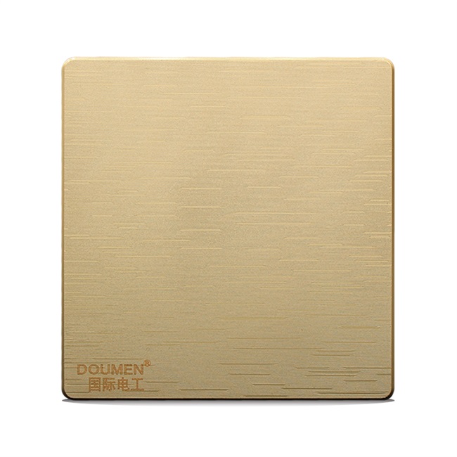 qm86型香槟金色拉丝暗装开关插座面板套餐空白面板盖板白板