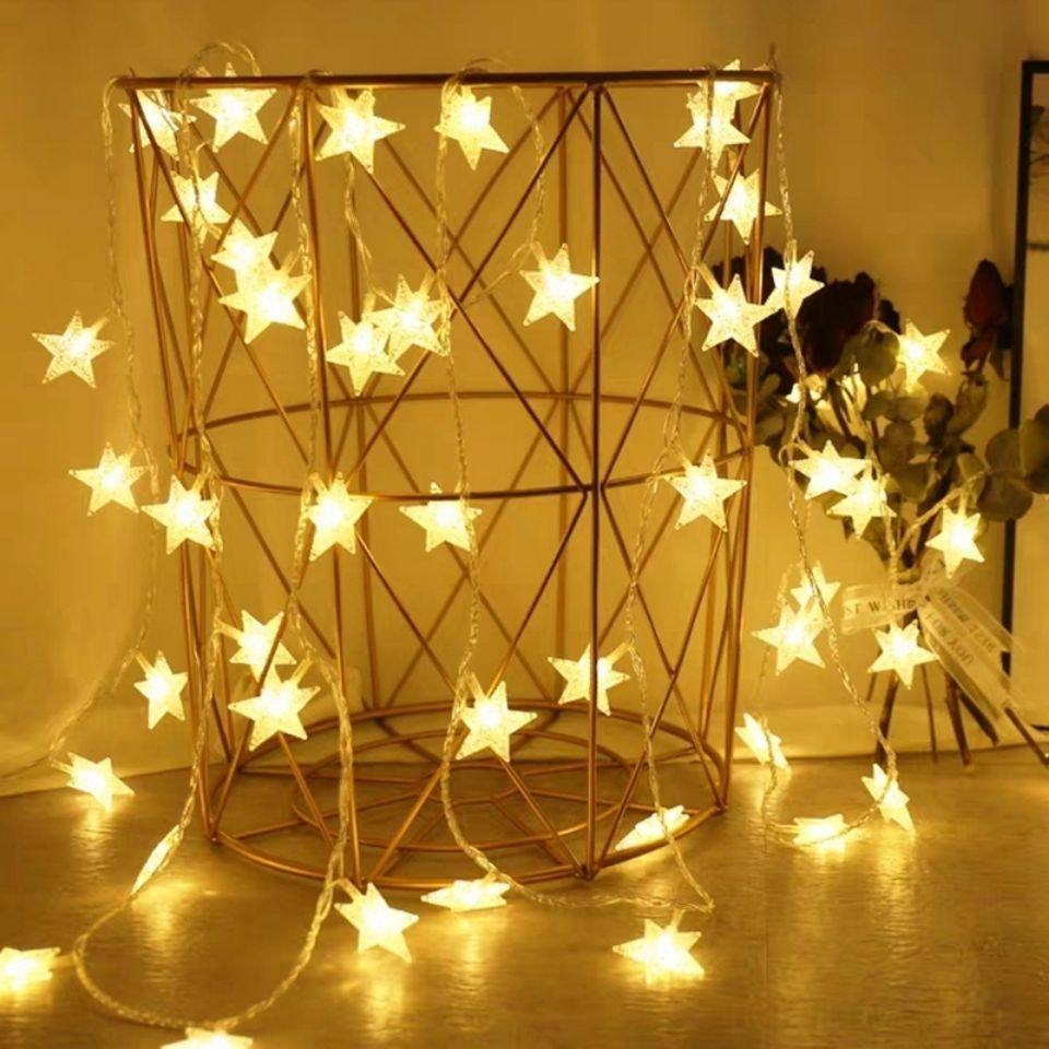 网红星星灯新年春节彩灯串灯ins少女心房间布置商场寝室装饰摆摊