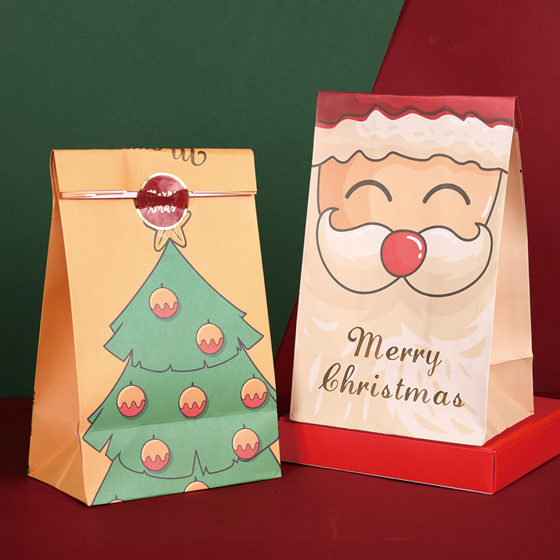 圣诞节苹果纸袋子平安夜糖果包装圣诞老人装饰创意可爱卡通礼物袋