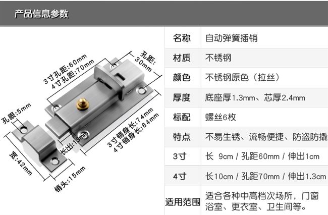 不锈钢插销自动弹簧门图片