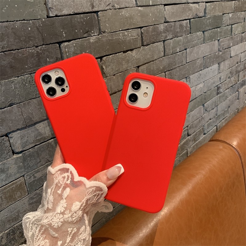 苹果11手机壳红色大红色