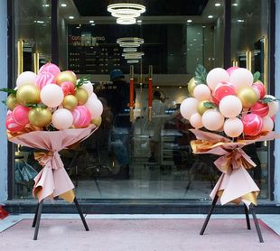 （门口外景氛围支架杆立柱新店开业装饰场景布置求婚气球生日会花