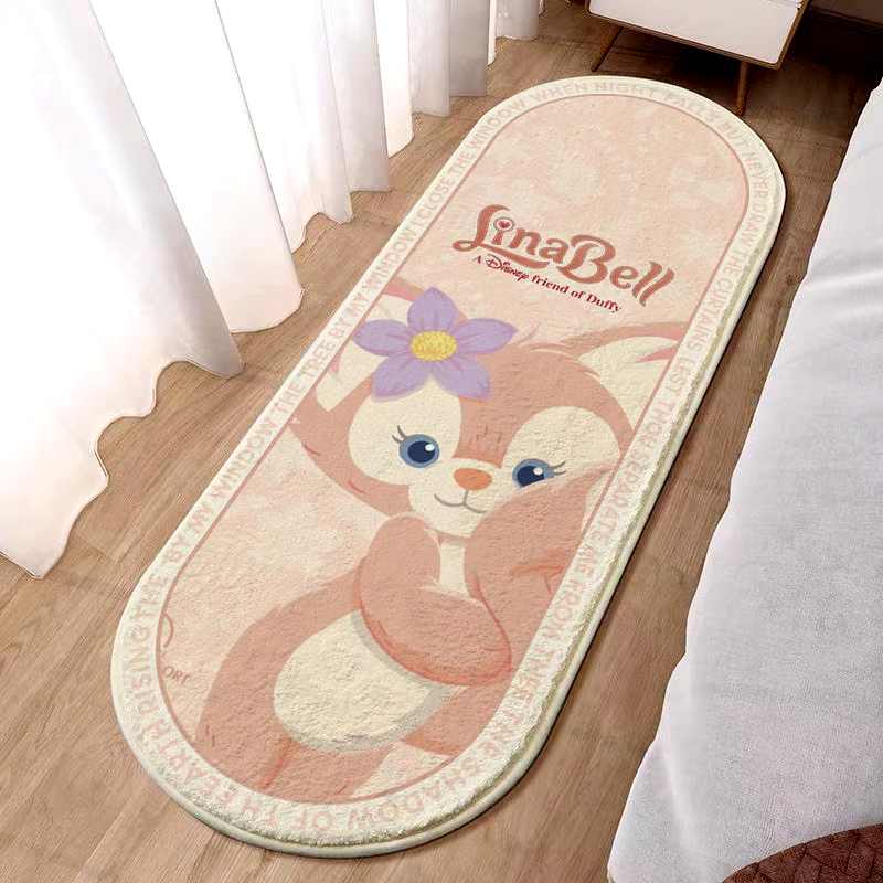 卡通仿羊绒毛绒加厚床边地毯防摔玲娜贝儿地毯儿童卧室冬季地垫子