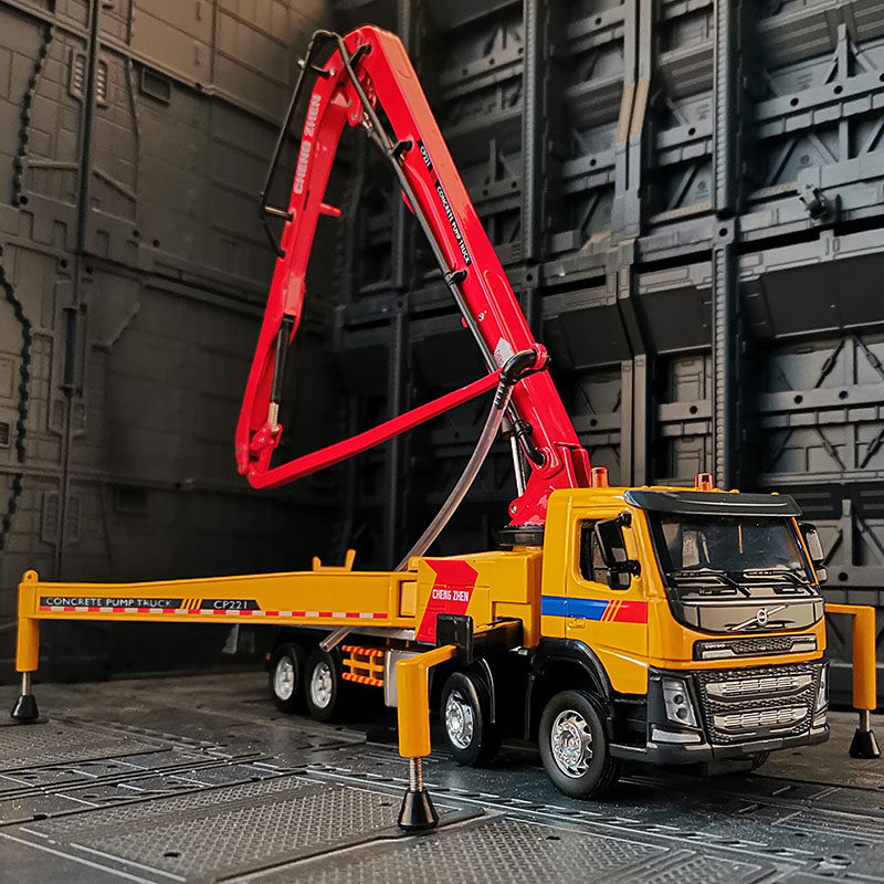 儿童水泥泵车仿真混凝土玩具男孩搅拌合金工程车模型车模