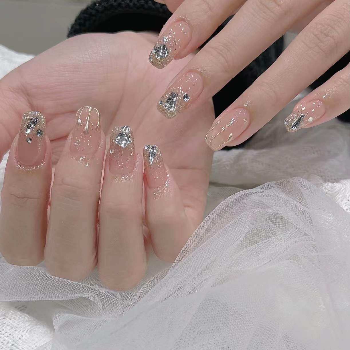 美甲极光粉网红