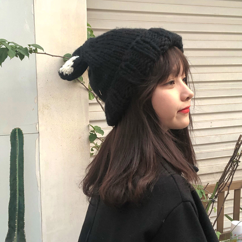帽子女冬天韩版潮可爱百搭猫耳朵加厚保暖学生针织帽网红毛线帽在类目 服饰配件/皮带/帽子/围巾, 帽子中 - 来自Buy2taobao.com提供专业的淘宝代购服务