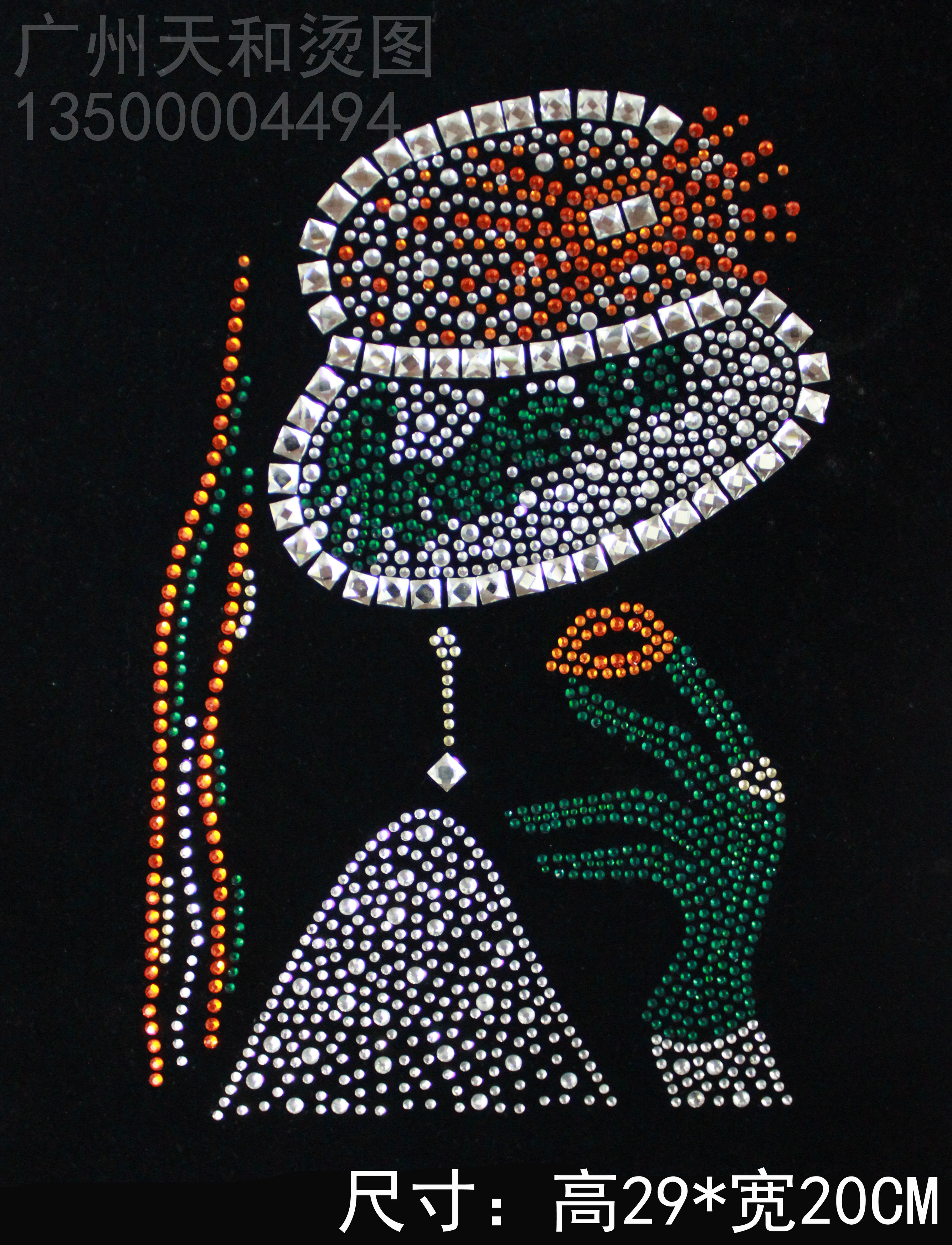 超闪女人烫c图  衣服烫钻图案贴成品大图 贴钻服装辅料diy饰品定