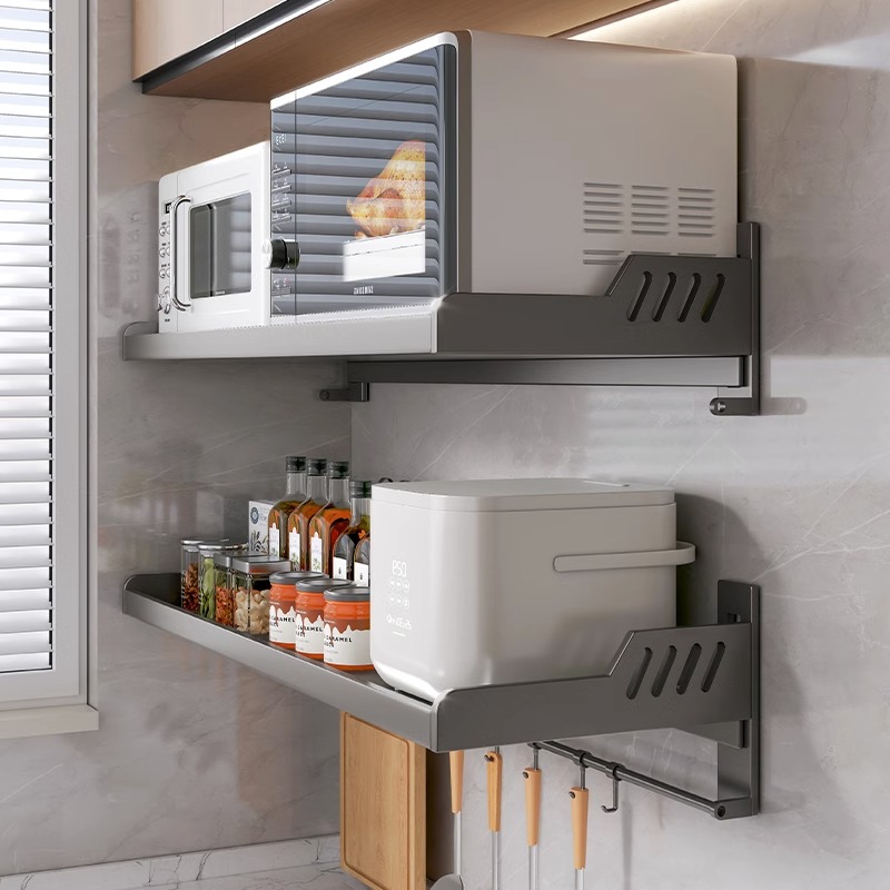 厨房微波炉置物架免打孔挂墙上放烤箱