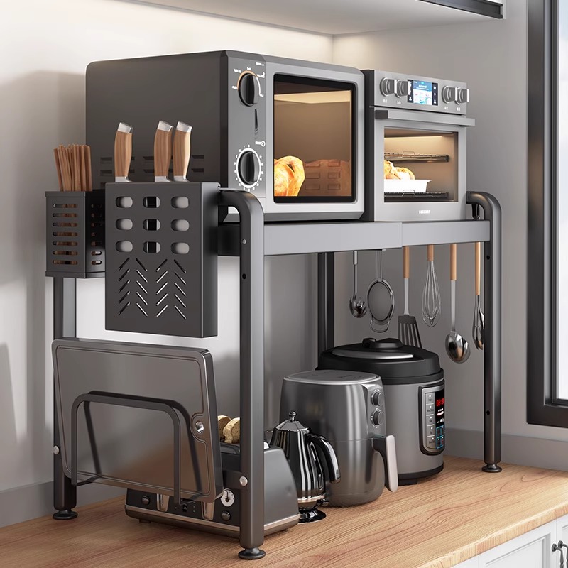 微波炉伸缩置物架厨房烤箱架子台面多