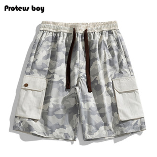 ProteusBoy短裤男夏季新款男士潮流直筒宽松工装户外运动五分中裤