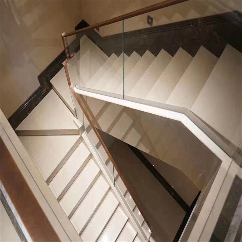 成都厂家全屋定制玻璃楼梯轻奢别墅复式j公寓阁楼钢化玻璃栏杆扶
