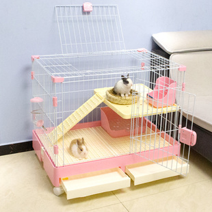 兔笼兔子笼双层抽屉豚鼠龙猫荷兰猪自动清粪便防喷尿宠物大号笼子
