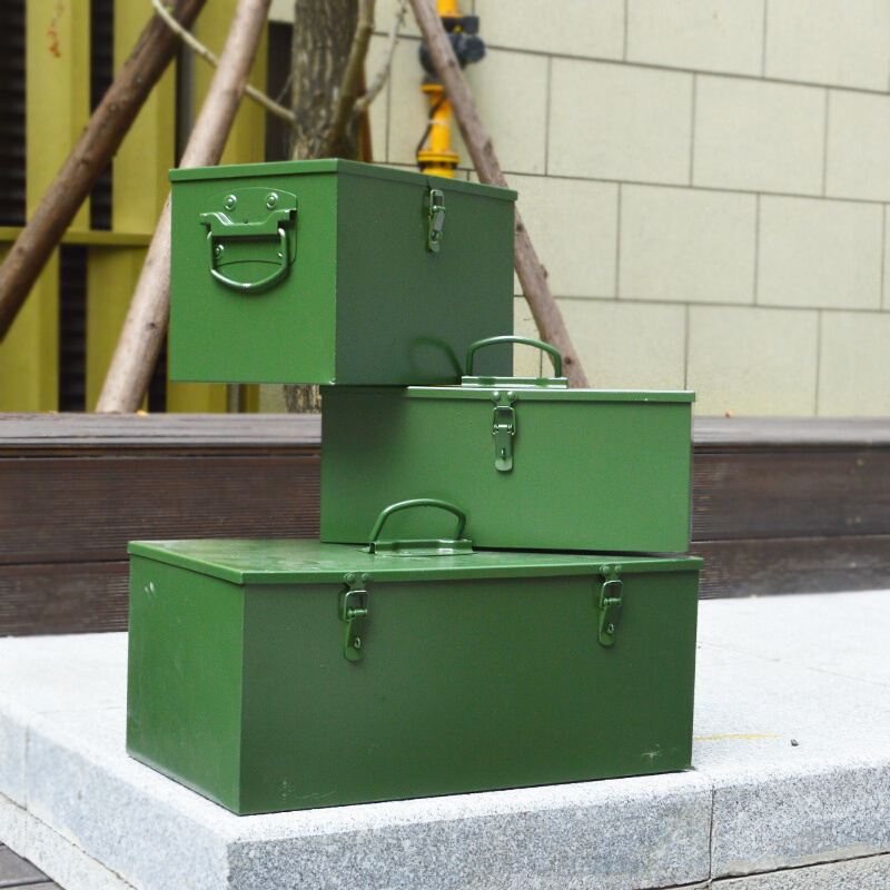 五金工具箱家用多功能收纳箱车载铁皮手提电工不锈钢盒大号周转箱