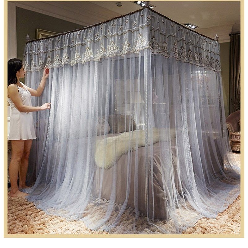 新帐三开门不含要支架的纹帐加密151822rm米单买蚊帐帐纱家