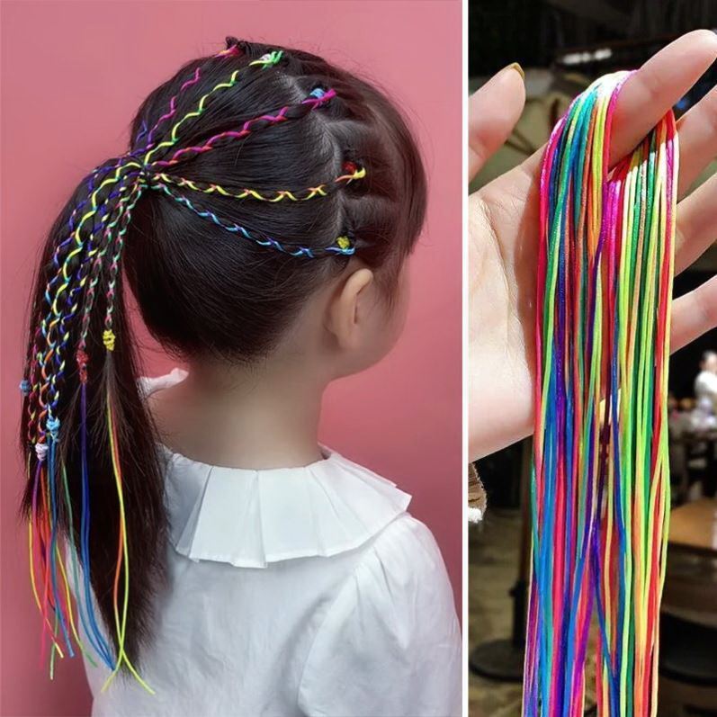 编发绳儿童编头发的彩绳脏脏辫头饰彩色丝带发带头绳子发绳女发饰