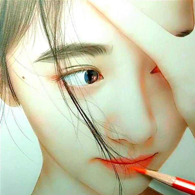 素描画像彩铅画纯手绘定制真人y照片转人物画头像女友肖像生日礼
