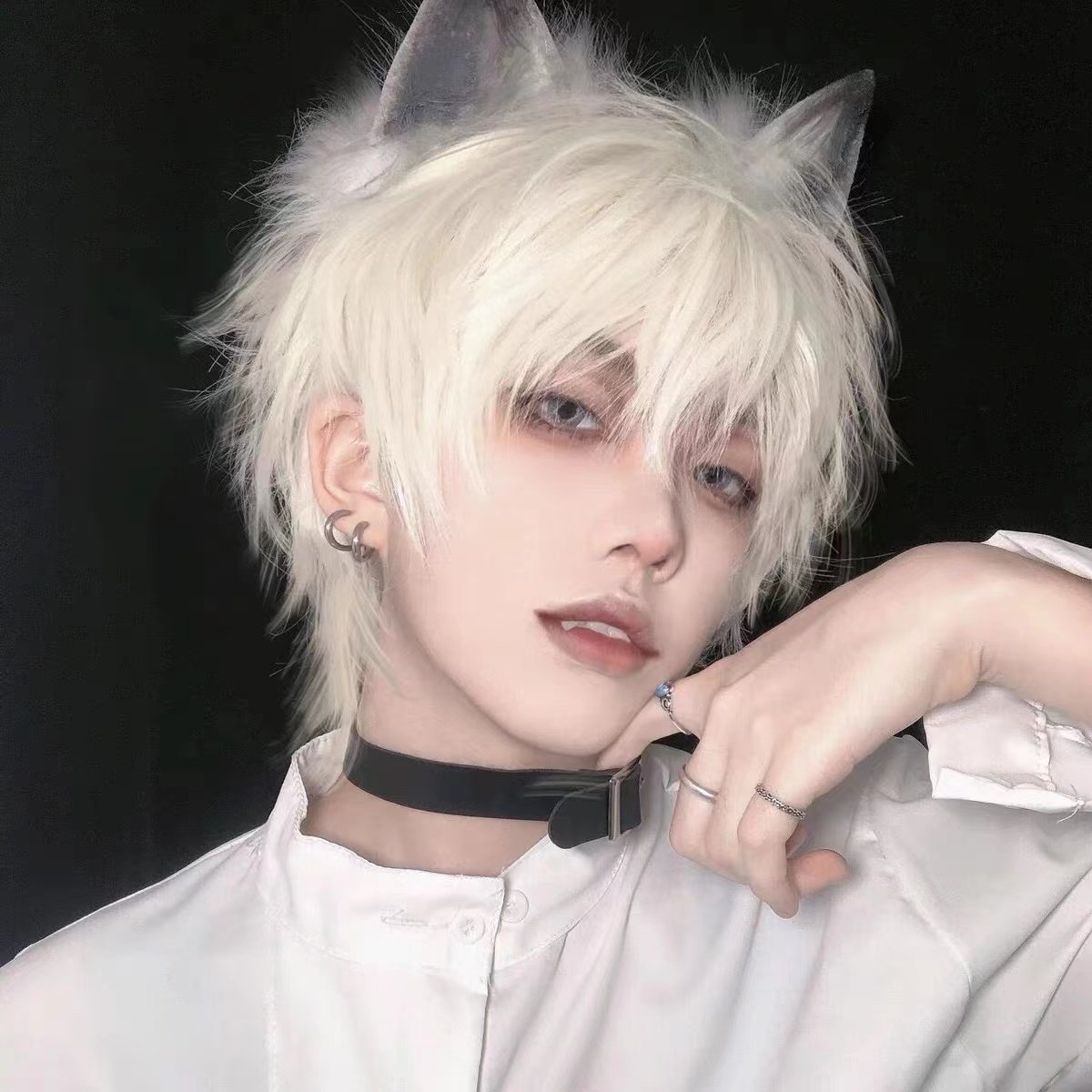 8假发男日系 短发dk少年白色假毛cos五条悟同款假发动漫正太基佬毛已