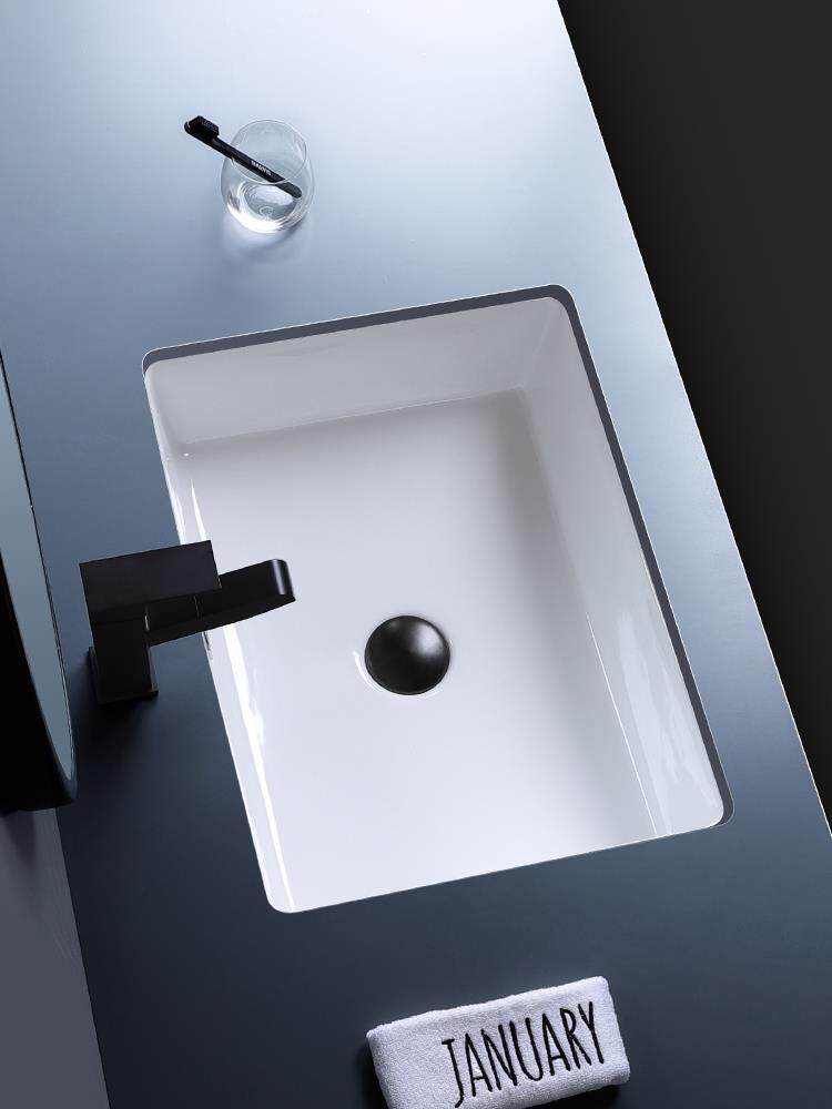 适用于箭牌科勒toto北欧嵌入式平底长方形陶瓷台下盆大小尺寸浴室