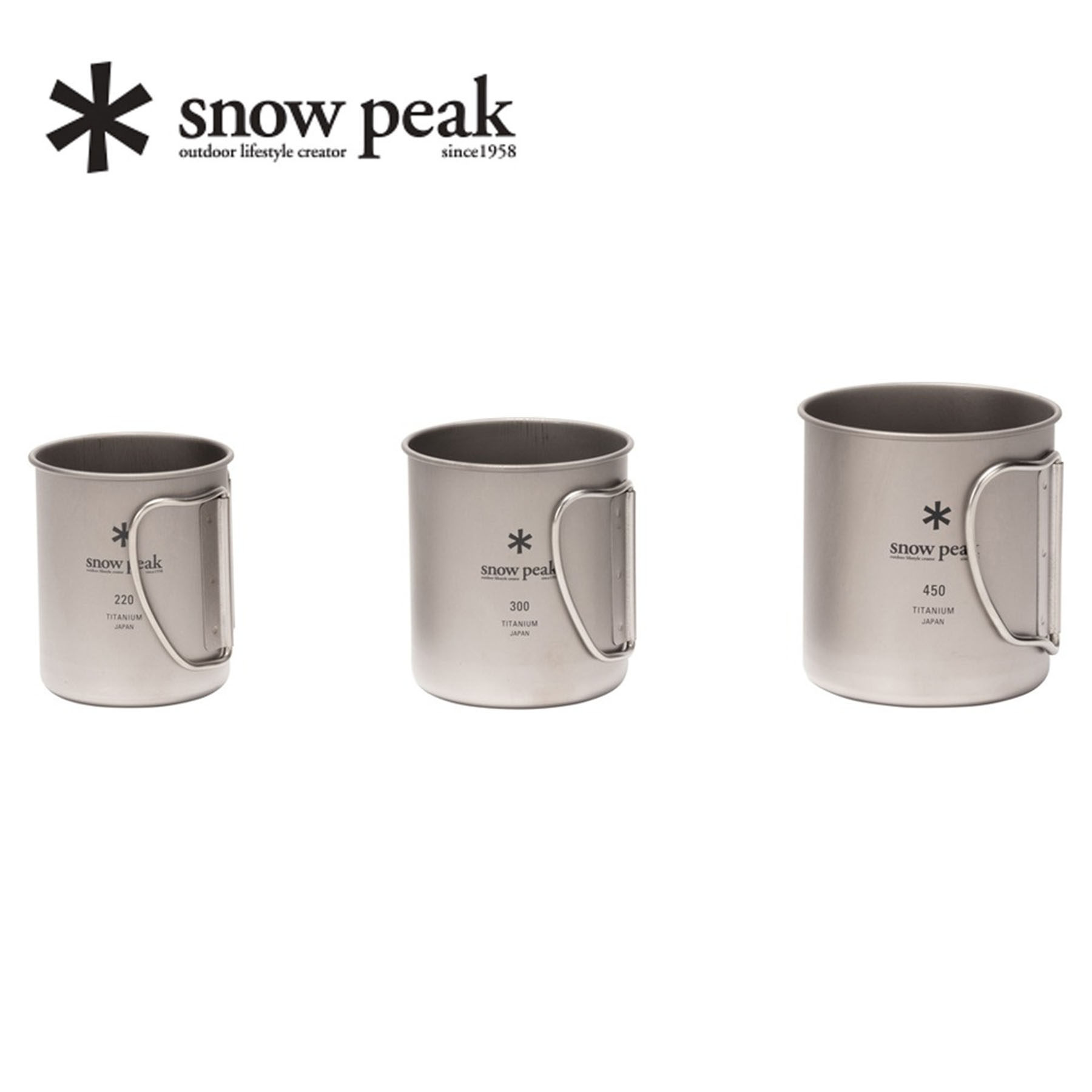 snowpeak雪峰户外露营折叠钛杯单层马克杯咖啡杯野营水杯mg143