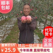 Gansu Qingyang apple fruit fresh red Fuji apple first-class boutique rock candy heart 2021 fresh whole box of pregnant women