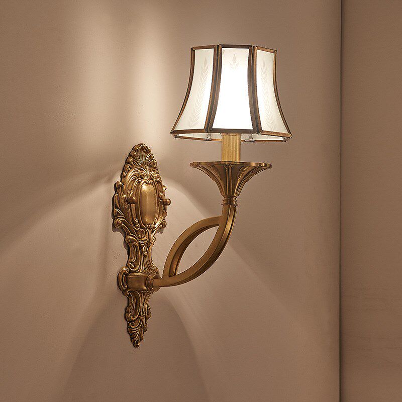 (今日6折)欧式复古壁灯全铜美式主卧室床头灯客厅壁灯背景墙电视墙灯