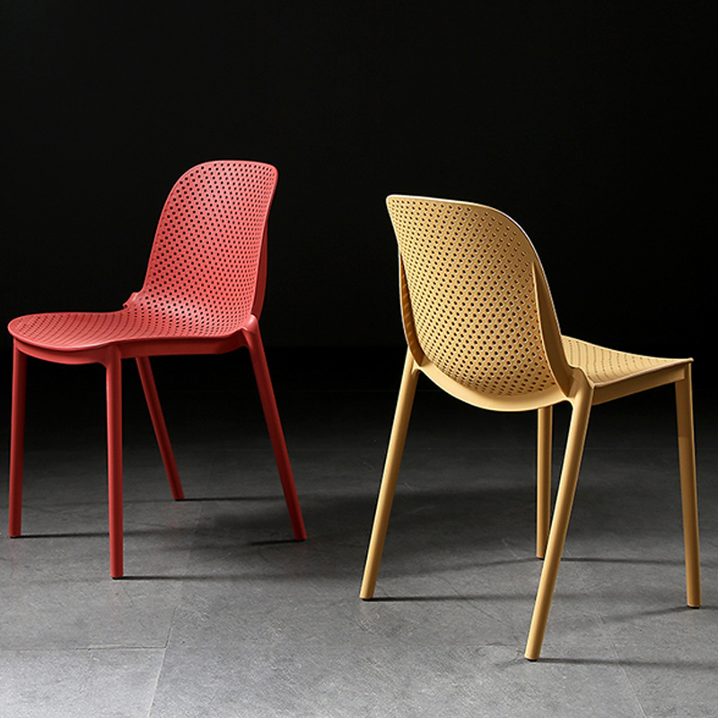 高档伊姆斯pp休闲塑料椅子塑胶靠背北欧餐椅简约镂空透气椅网实用