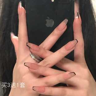 甲片辣妹美甲贴片ins风高级穿戴式中长款成品夏天高级感结婚法式