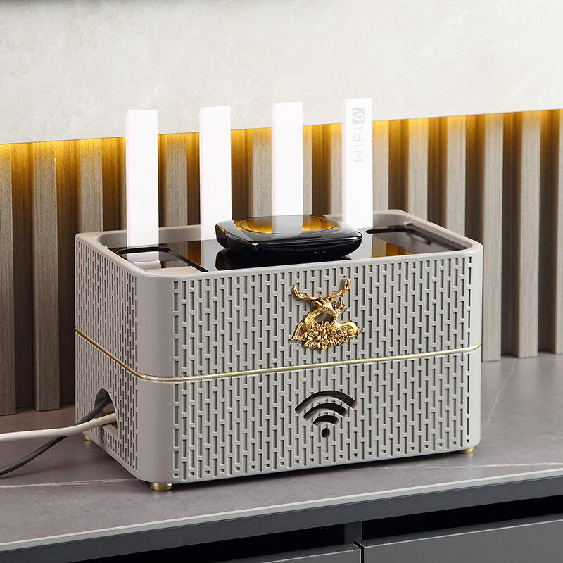 光纤猫无线wifi路由器收纳盒家用电视柜桌面机顶盒装饰电线整理箱