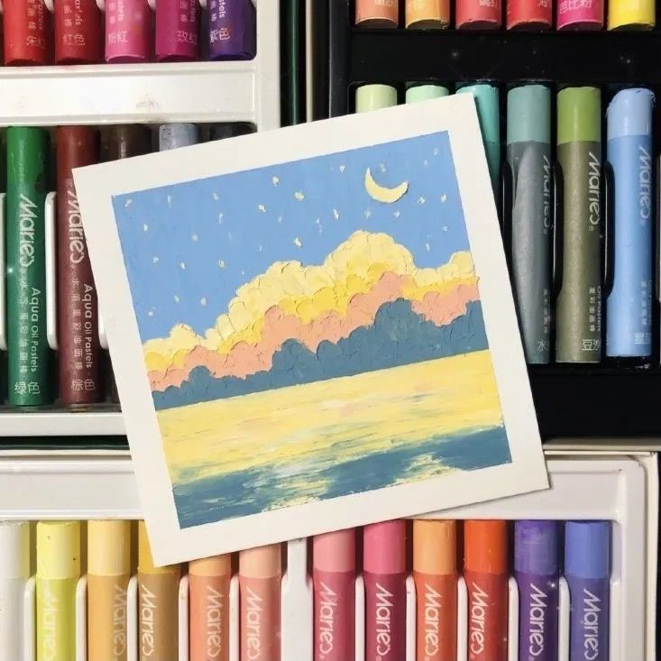 重彩油画棒36色套装软性丝滑油画棒入门新手美术48色涂鸦diy绘画