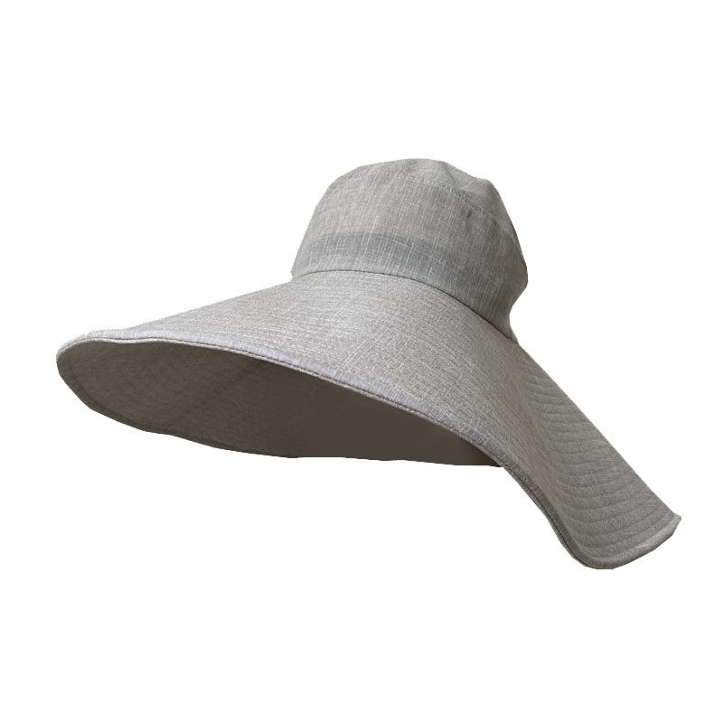 新lus大超大帽檐渔夫帽y小众法式翻边帽防晒太阳帽遮脸帽子女