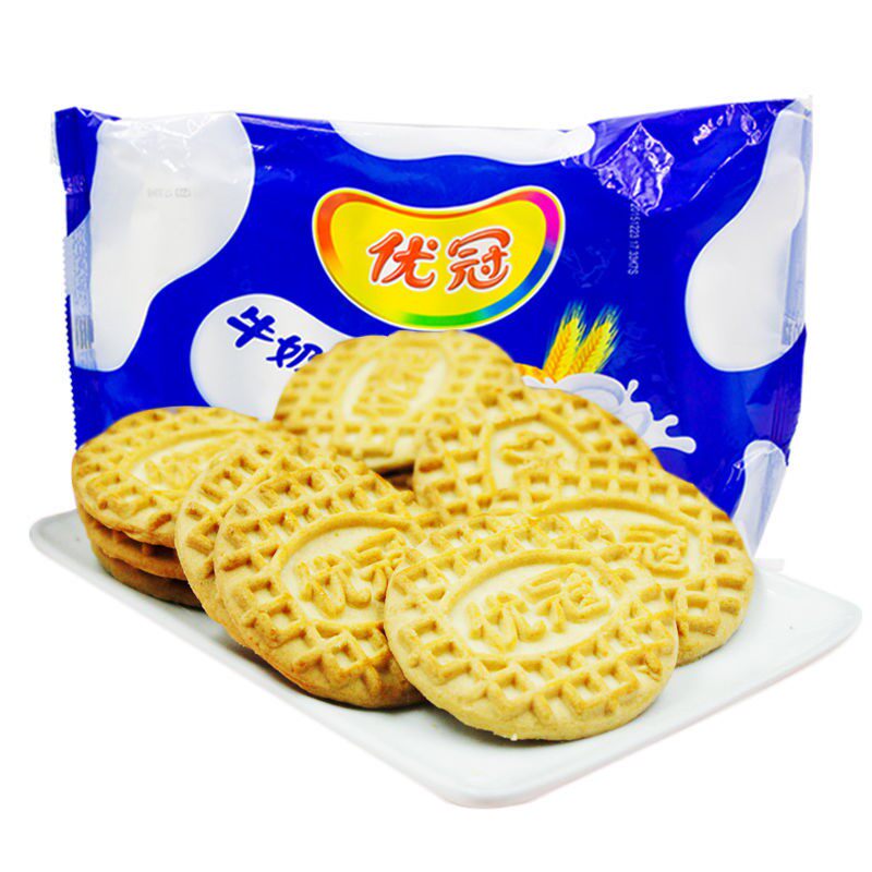 早餐达能优冠香脆原味饼干500g零食特浓散装儿童小包装食品
