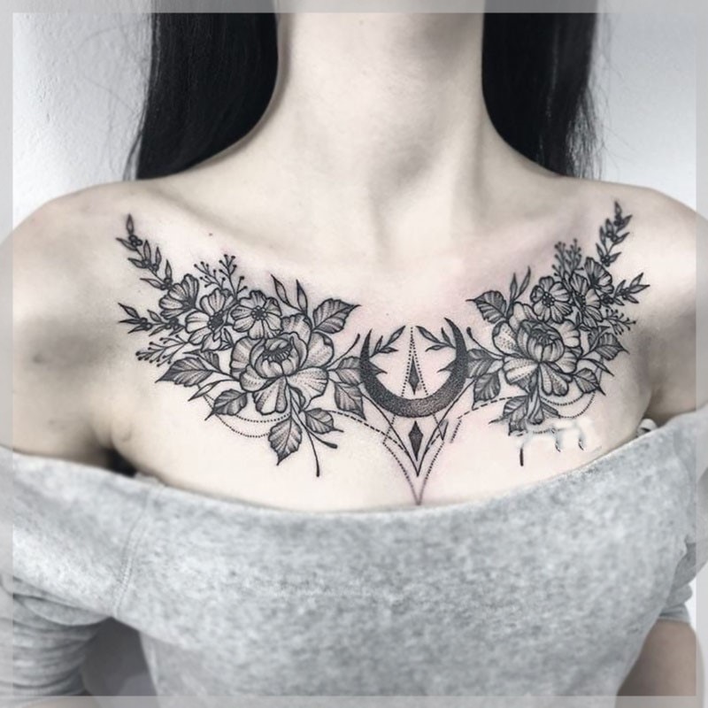 草本果汁满背半背纹身贴防水男持久仿真胸前贴纸大图花臂文身刺青