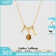 Amber Lollipop虎眼石项链配饰女新款宝石吊坠锁骨链复古颈链