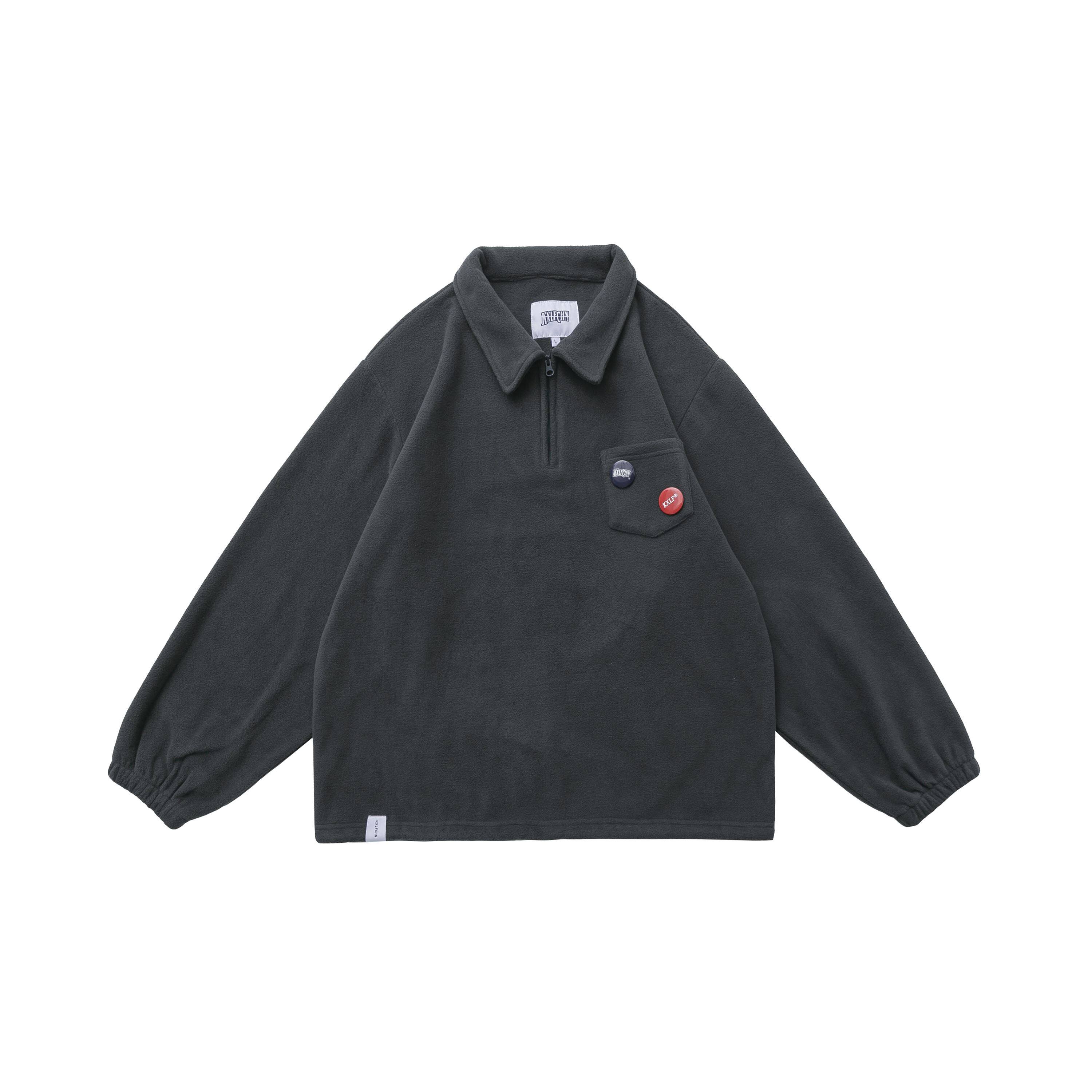 kxlfchn秋冬美式复古摇粒绒卫衣polo翻领半开拉链加绒厚外套男女