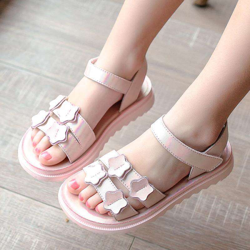 女童凉鞋真皮公主1软夏季20底22新时尚儿童子中大童款鞋小女孩防