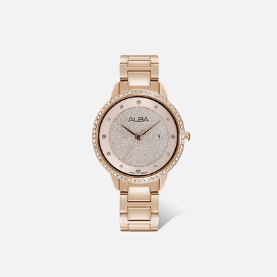 精工alba雅柏女金时尚简约商务石英表alba女士手表ah7w20x1