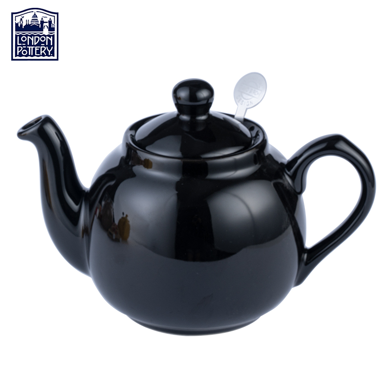 London Pottery 经典黑色田园英式茶壶日系轻奢咖啡花茶壶带滤网