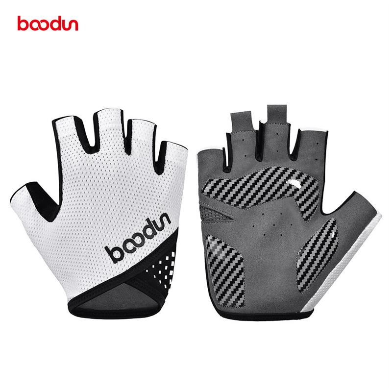BOODUN/博顿骑行新款户外健身手套 半指硅胶印刷运动手套
