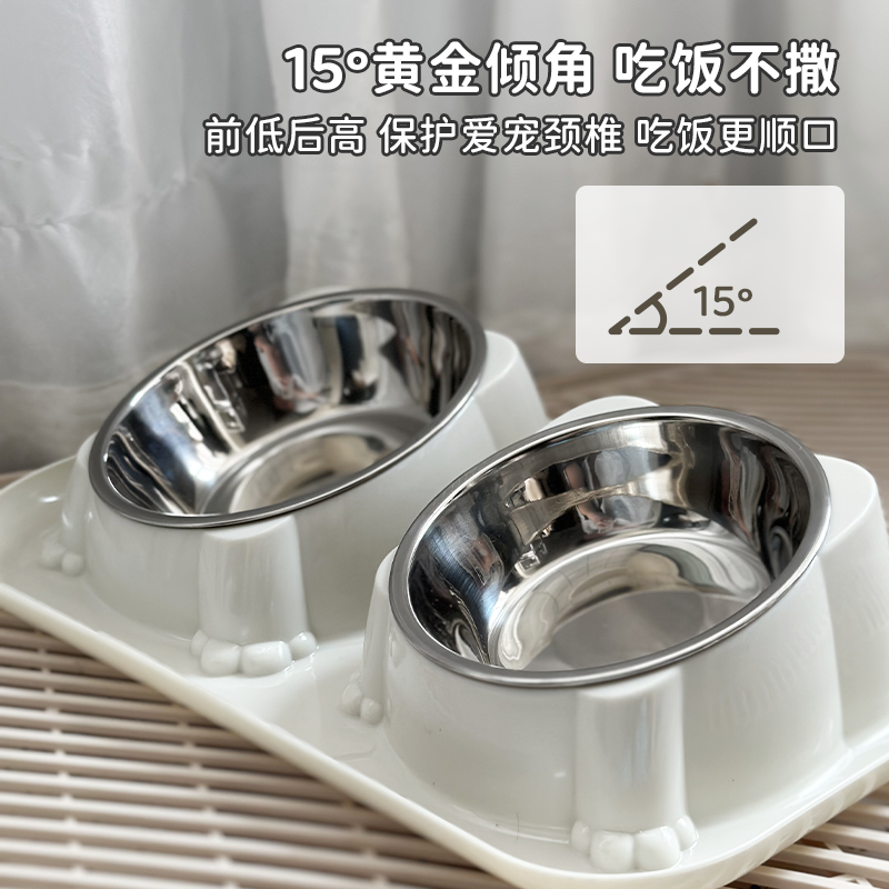 猫碗狗盆猫食盆犬用食盆防打翻不锈钢