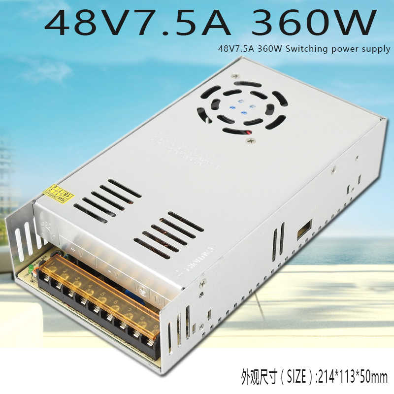 220V转48V7.5A开关电源 LED S-360-48通讯电源 48V360W变压器350