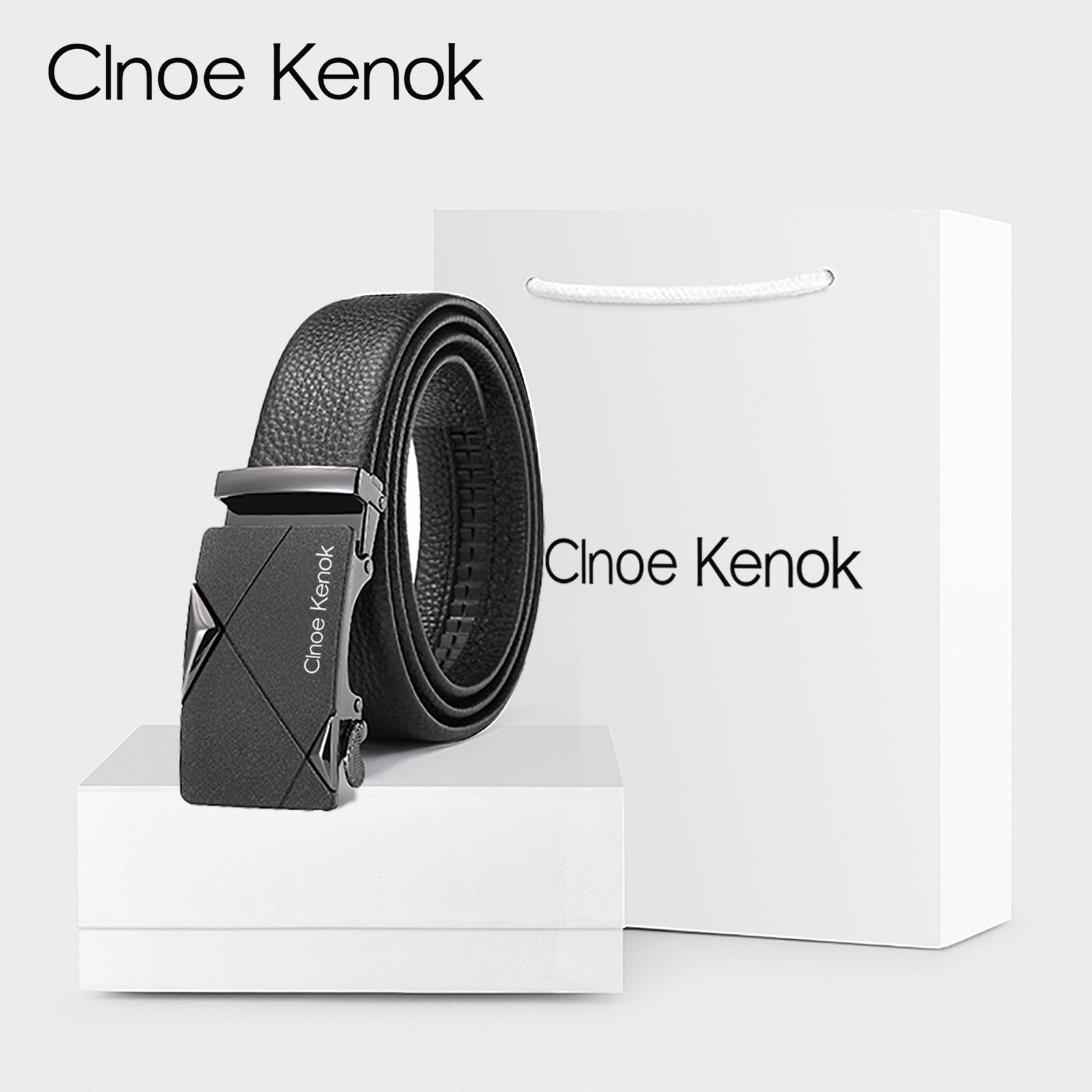 clnoekenok正品皮带男真皮自动扣正品ck男士腰带裤带高档礼盒装