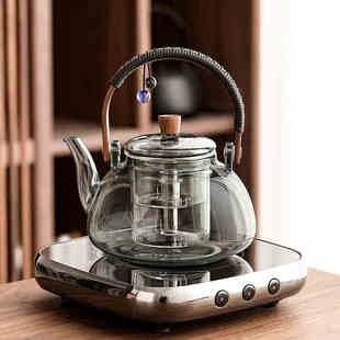 高端玻璃2024新款煮茶器煮茶壶网红蒸煮一体烧水泡茶专用壶电陶炉