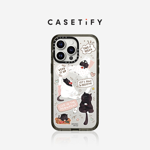 CASETiFY 小黑猫贴纸 适用于华为Mate60pro/iPhone15/14/Plus/Pro/Max防摔手机壳