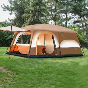 露营帐篷户外加厚两室一厅便携式折叠防雨野营野餐过夜沙滩帐装备