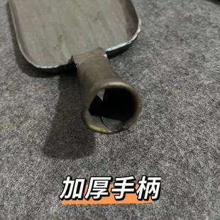 一体成型传统手工锻打家用炒菜勺铲灰铲方铲木柄厨具老式铁锅铲子